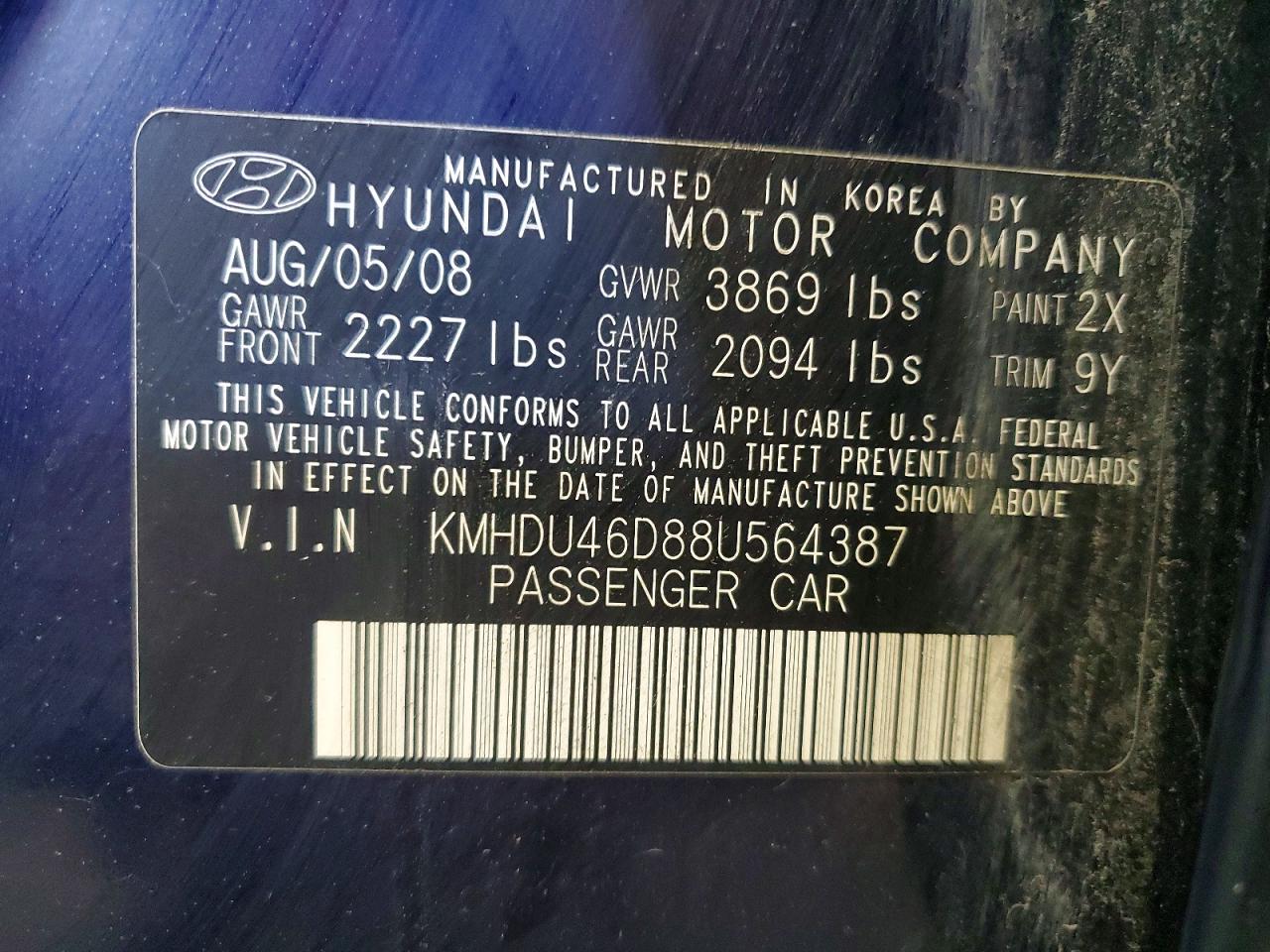 2008 HYUNDAI ELANTRA