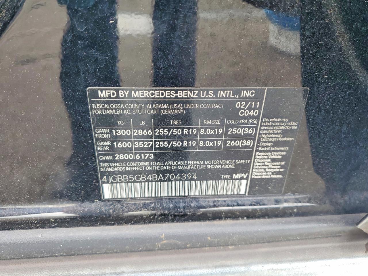 2011 MERCEDES-BENZ M-CLASS