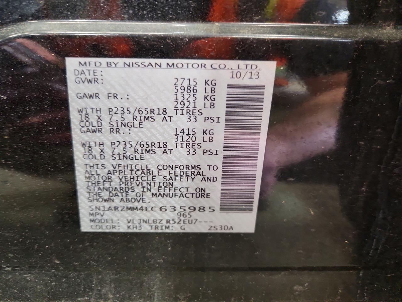 2014 NISSAN PATHFINDER