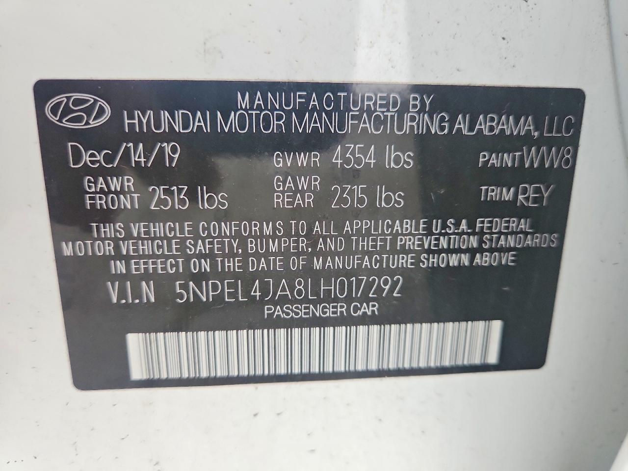 2020 HYUNDAI SONATA