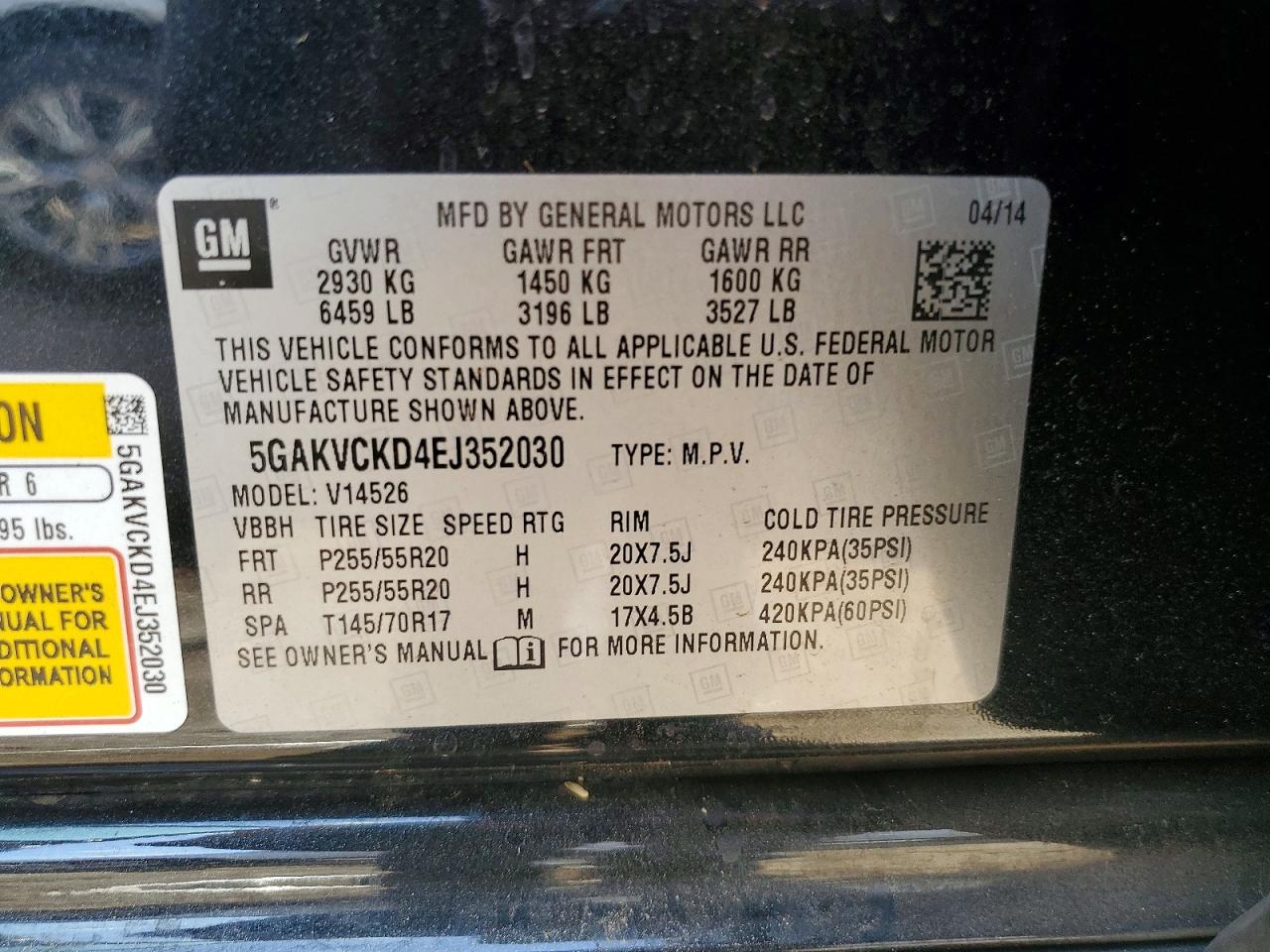 2014 BUICK ENCLAVE