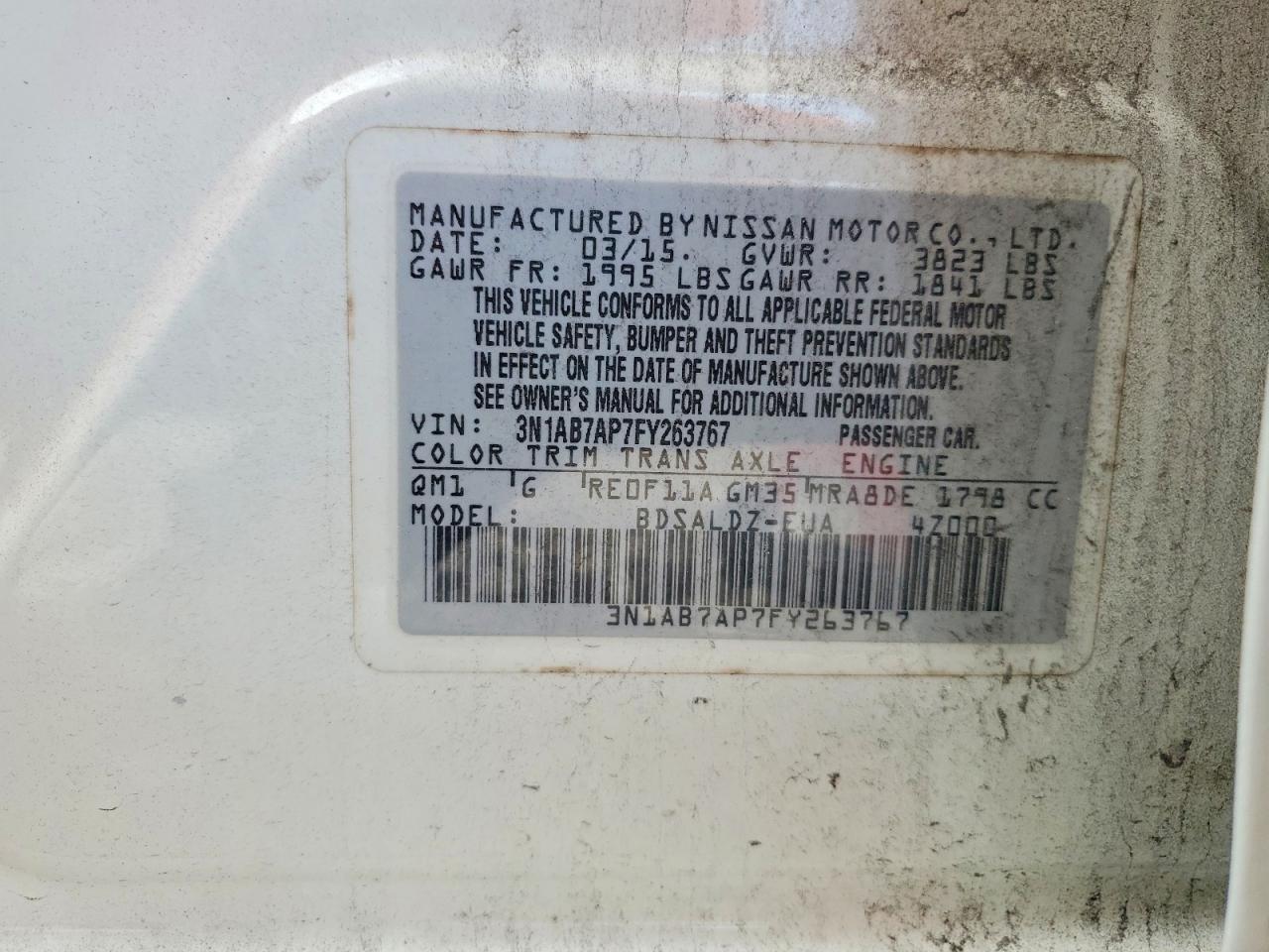 2015 NISSAN SENTRA
