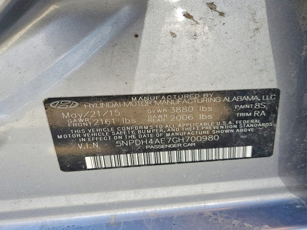 2016 HYUNDAI ELANTRA