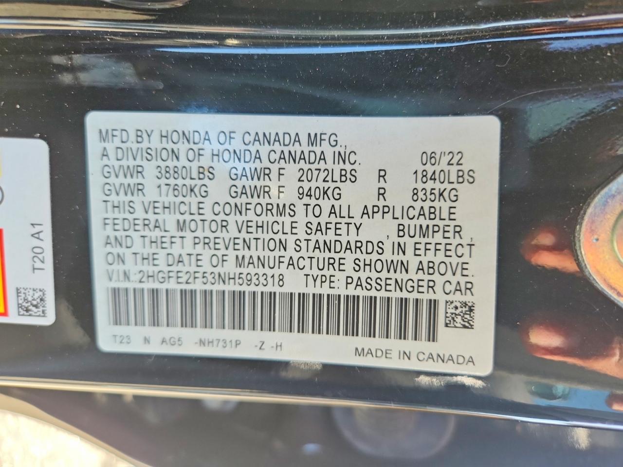 2022 HONDA CIVIC