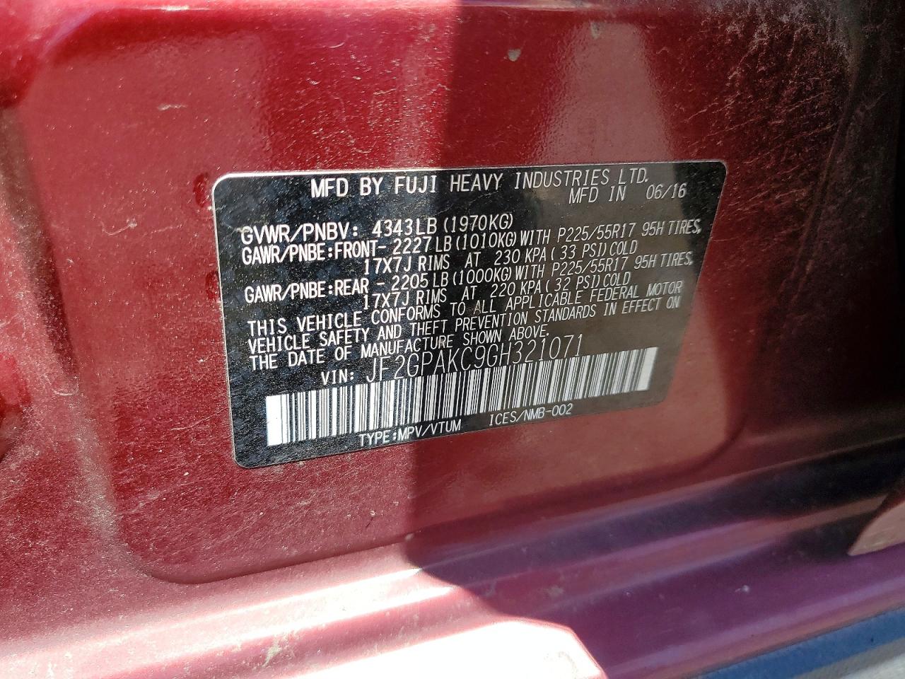 2016 SUBARU CROSSTREK