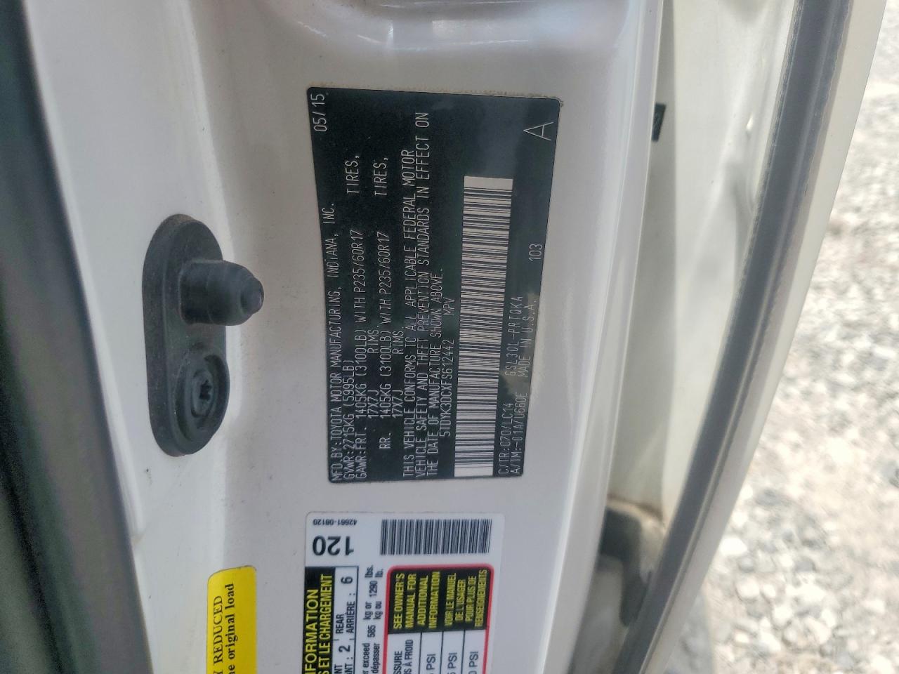 2015 TOYOTA SIENNA