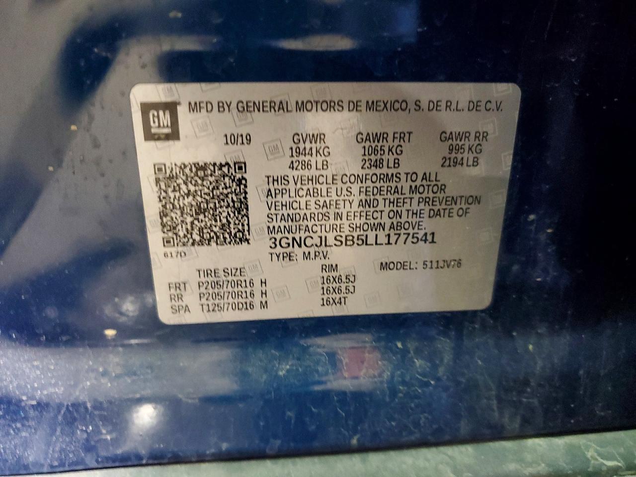 2020 CHEVROLET TRAX