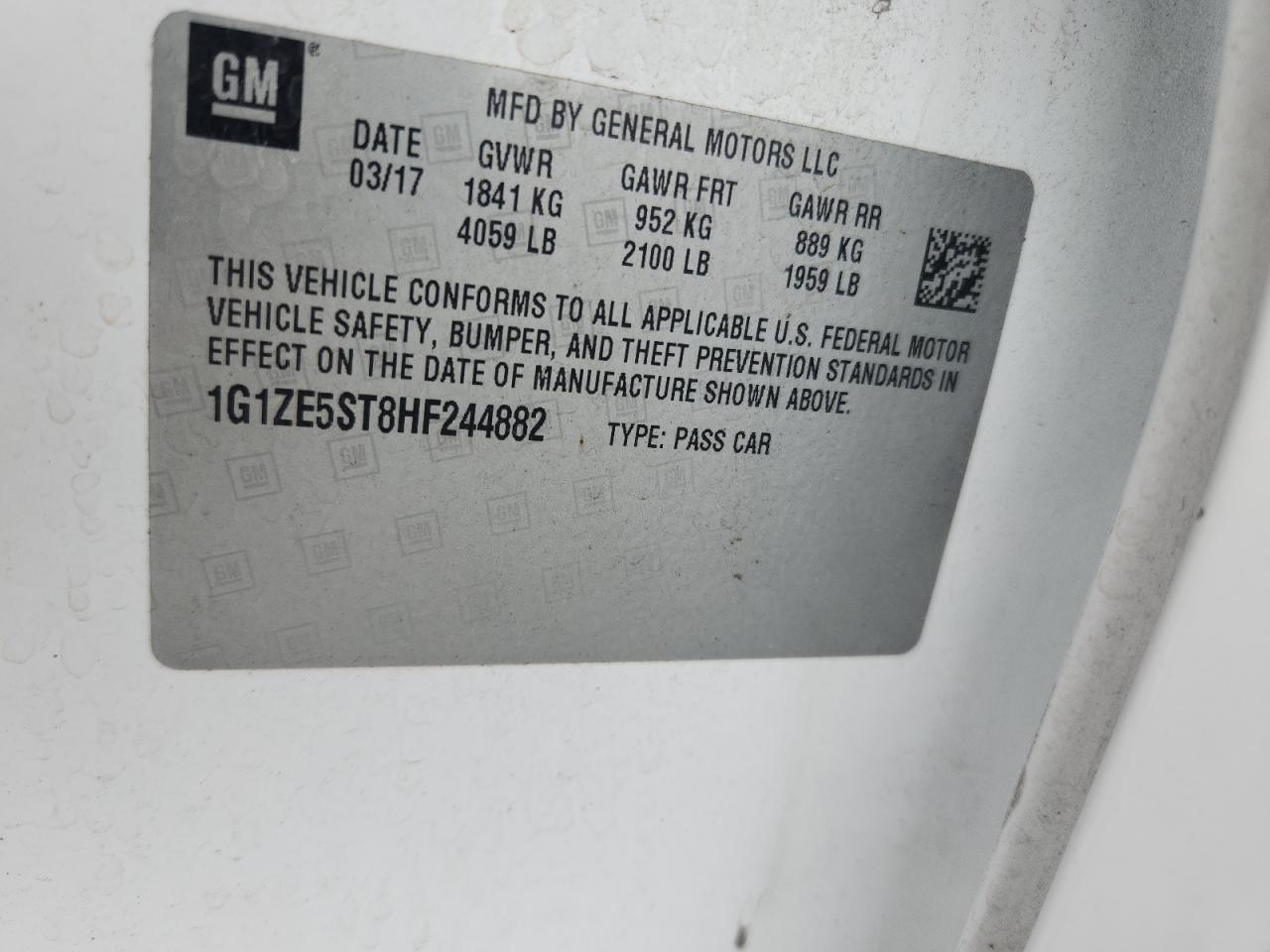 2017 CHEVROLET MALIBU