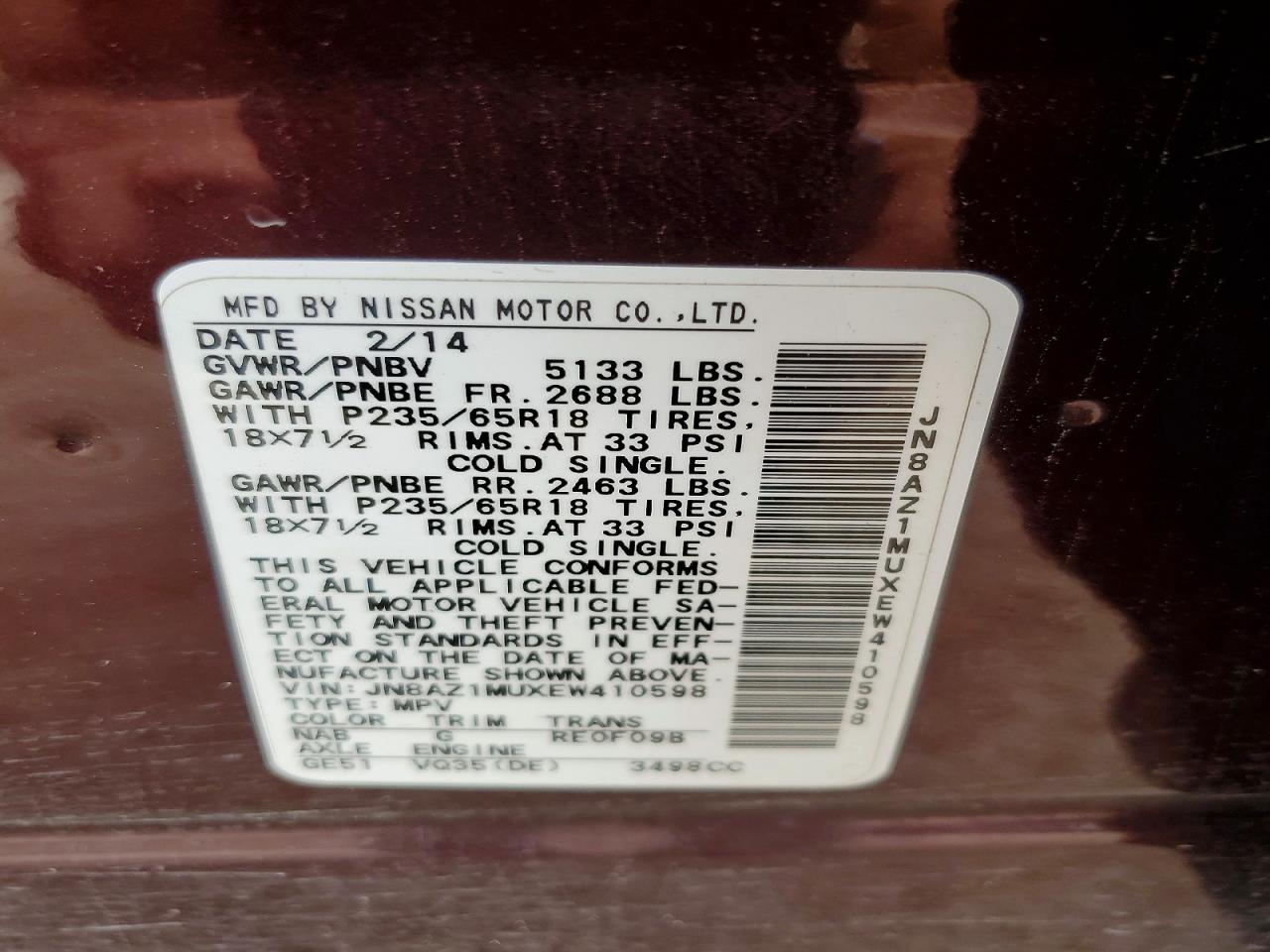 2014 NISSAN MURANO