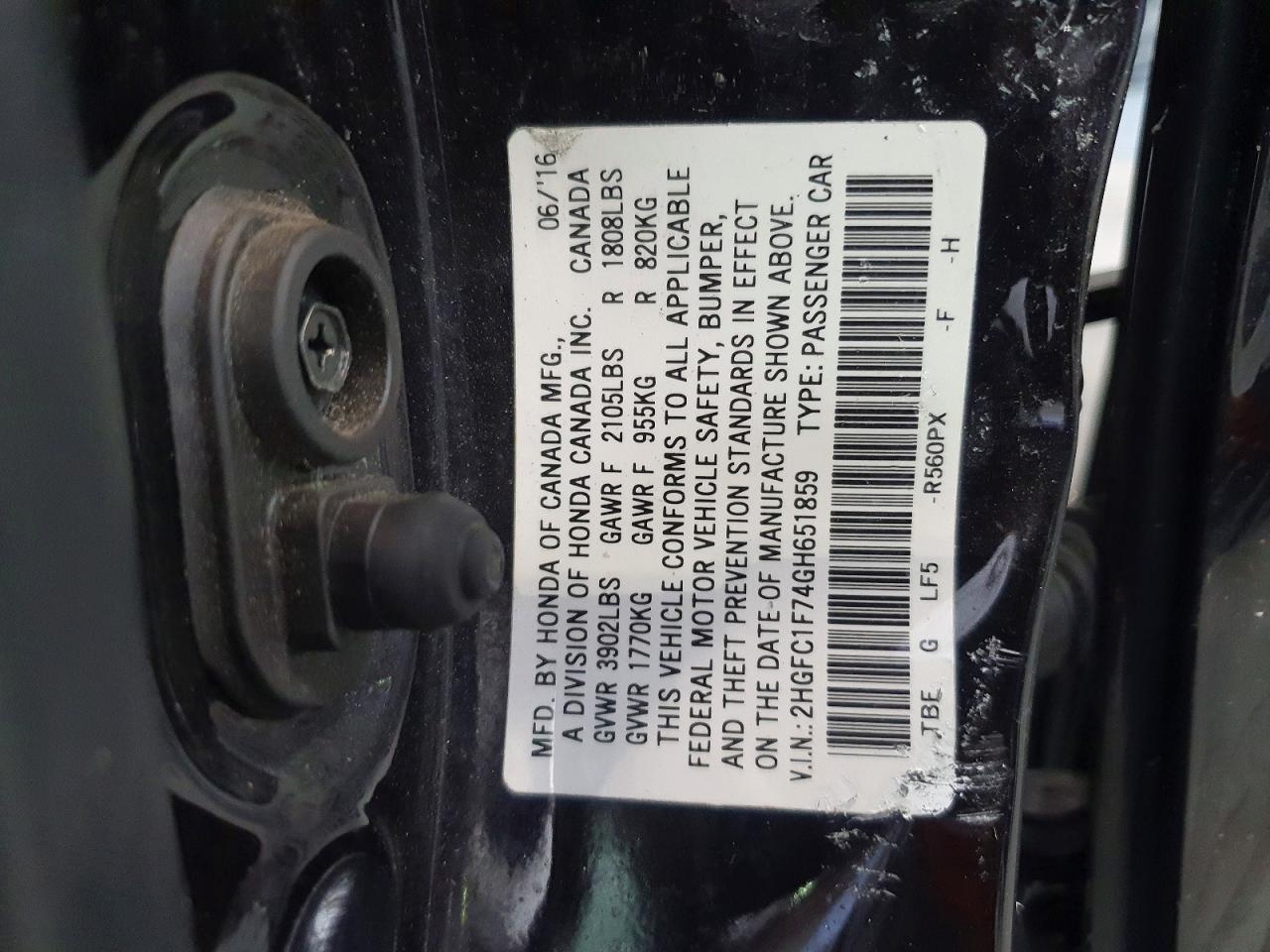 2016 HONDA CIVIC