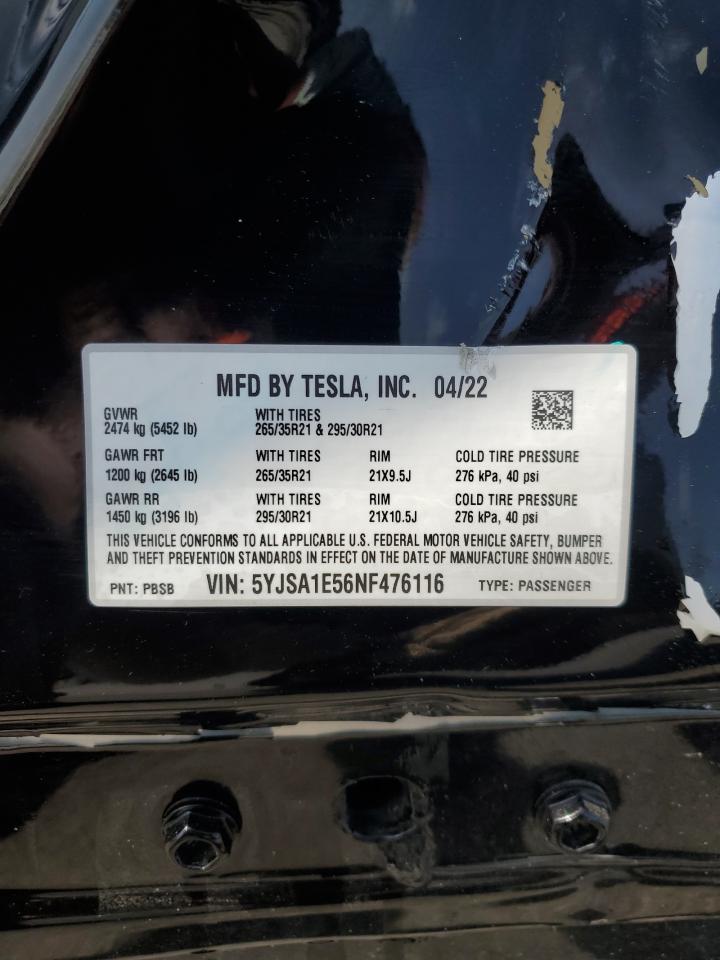 2022 TESLA MODEL S