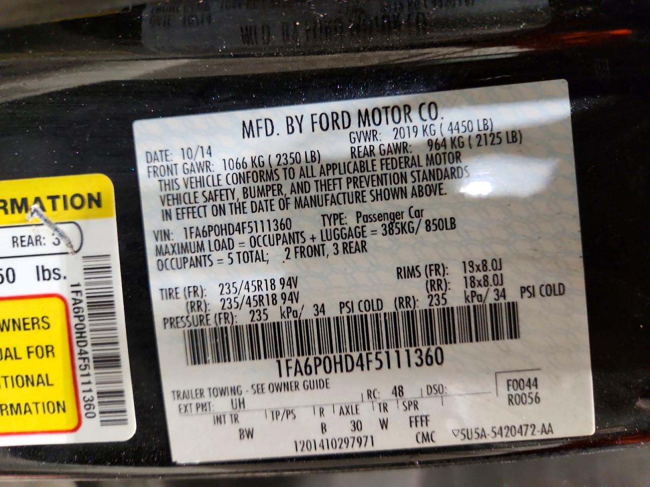 2015 FORD FUSION