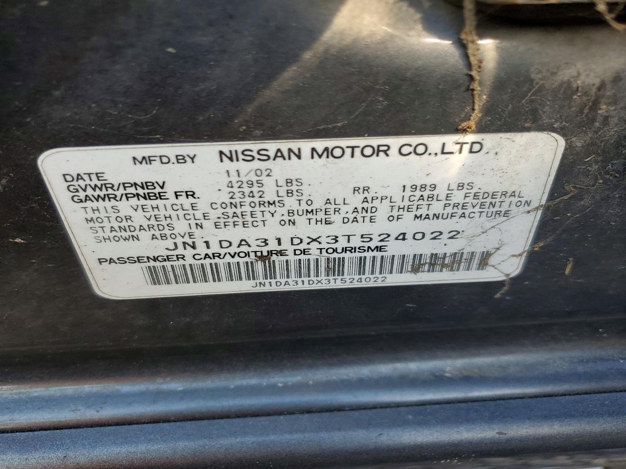 2003 NISSAN MAXIMA