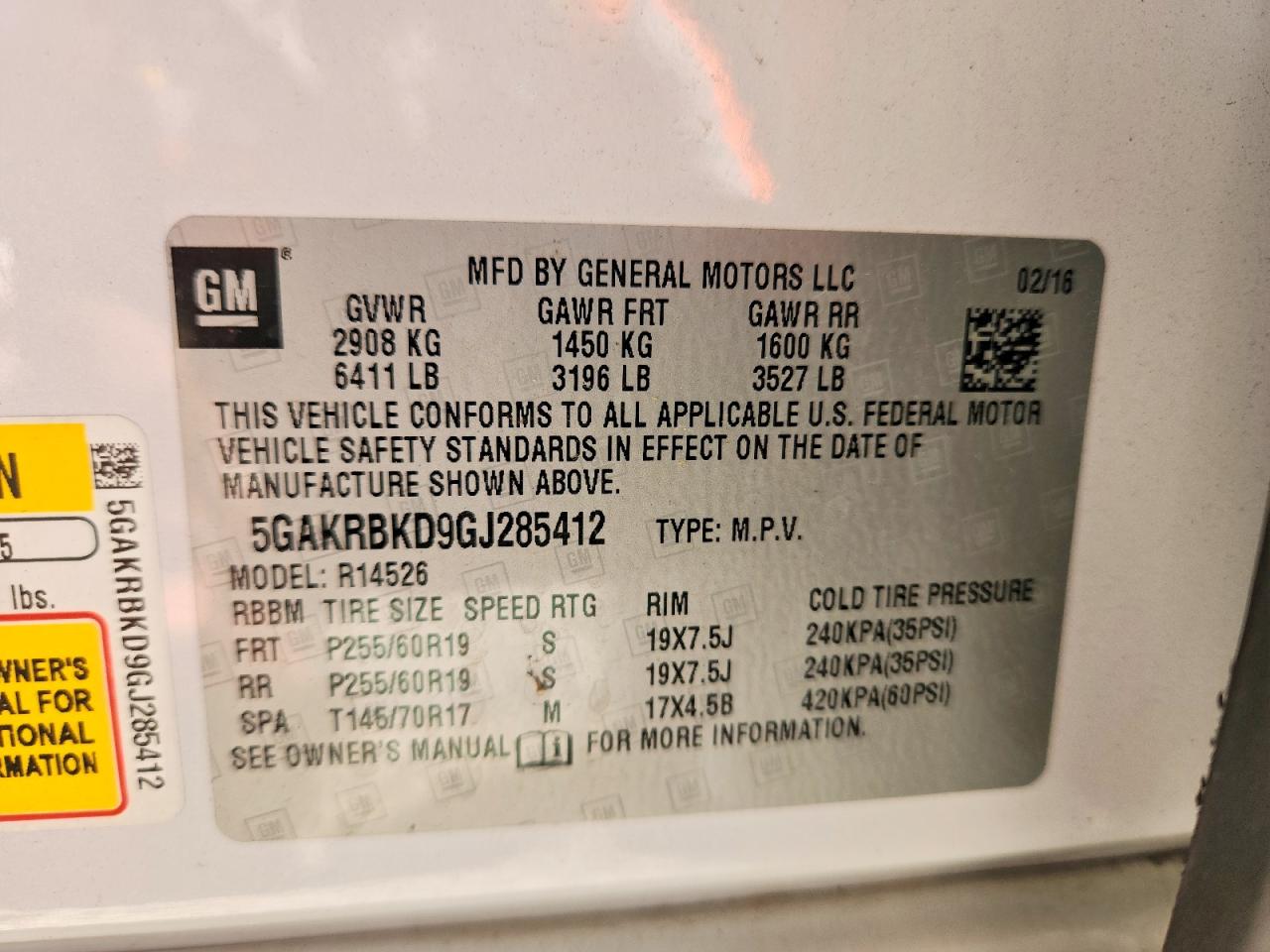2016 BUICK ENCLAVE