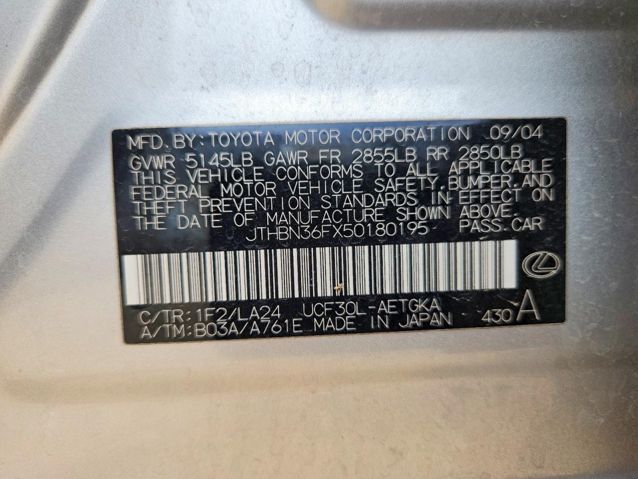 2005 LEXUS LS430