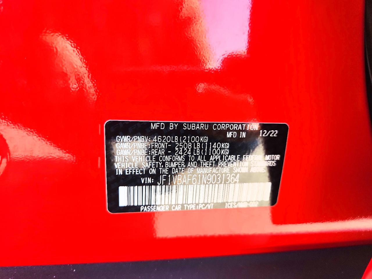 2022 SUBARU WRX