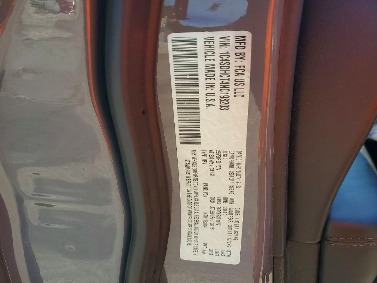2022 DODGE DURANGO