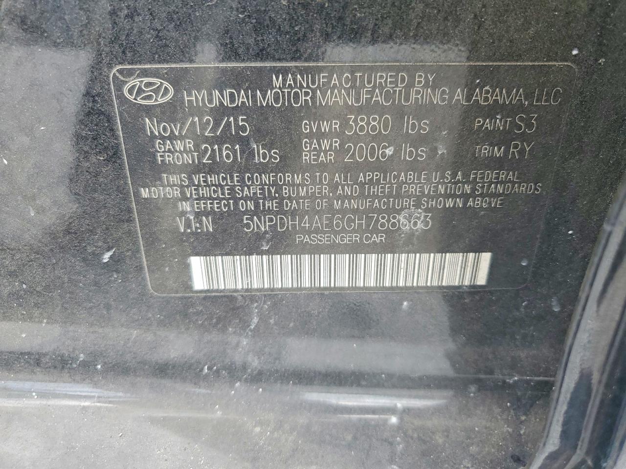 2016 HYUNDAI ELANTRA