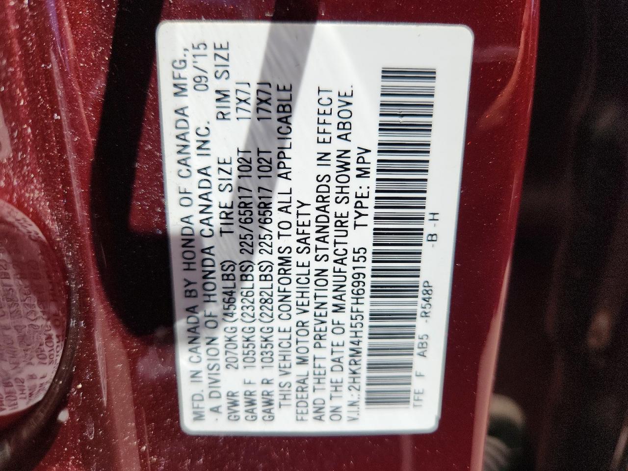 2015 HONDA CRV
