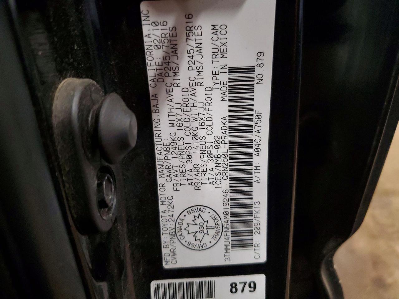 2010 TOYOTA TACOMA
