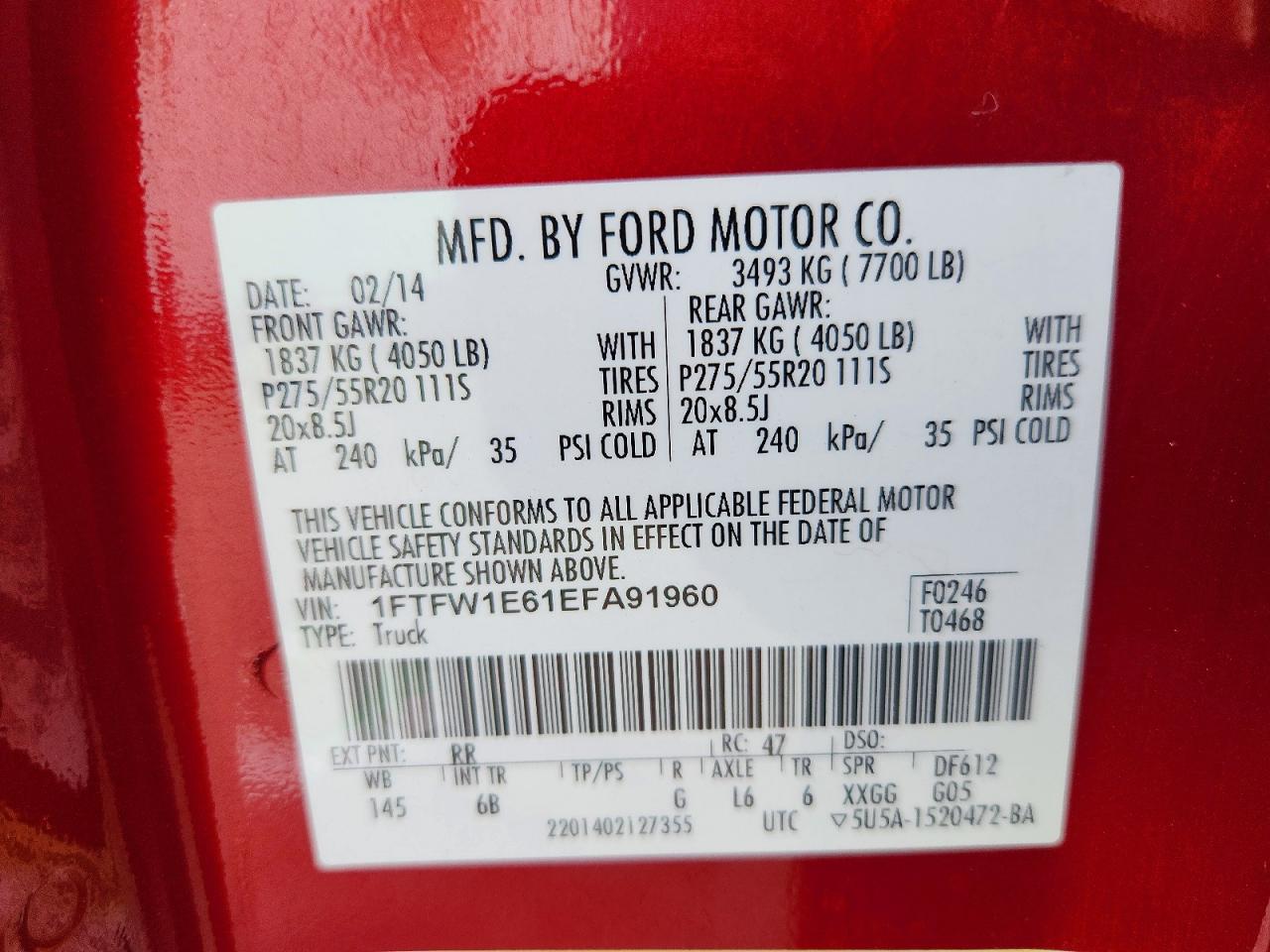 2014 FORD F150