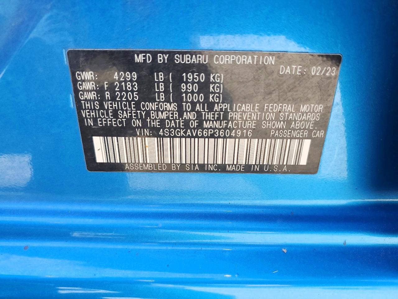 2023 SUBARU IMPREZA