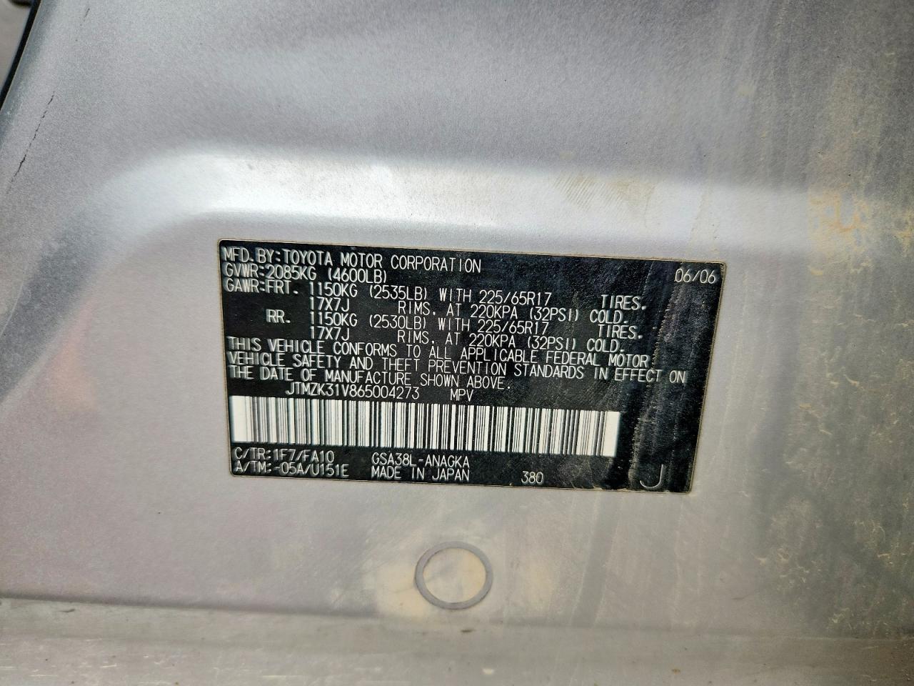 2006 TOYOTA RAV4