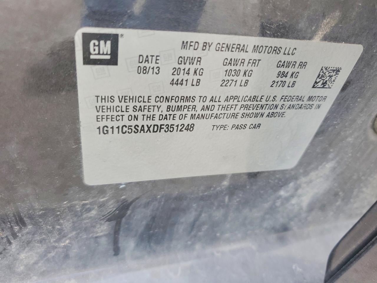 2013 CHEVROLET MALIBU