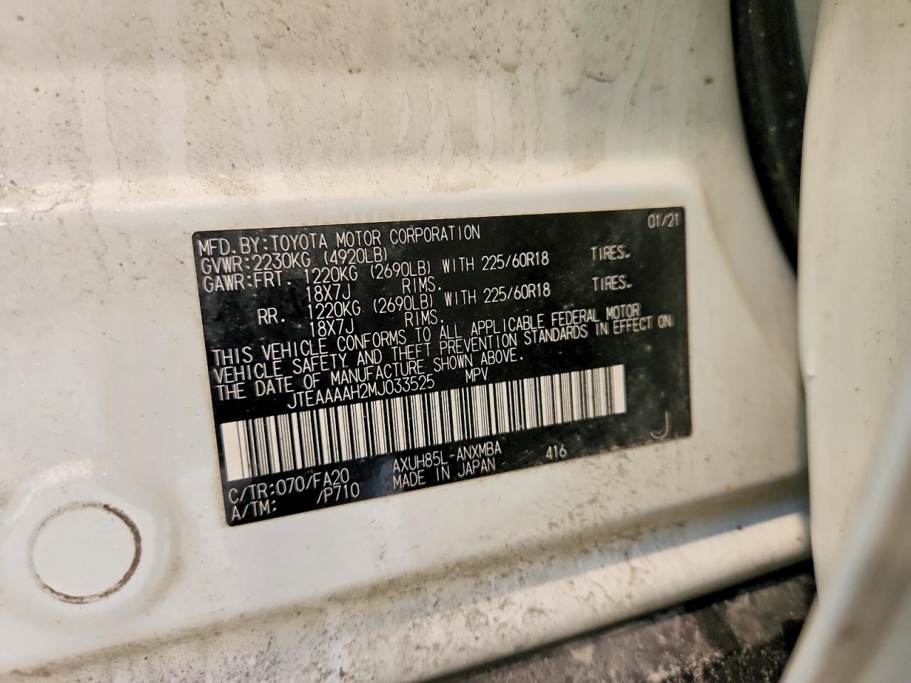 2021 TOYOTA VENZA