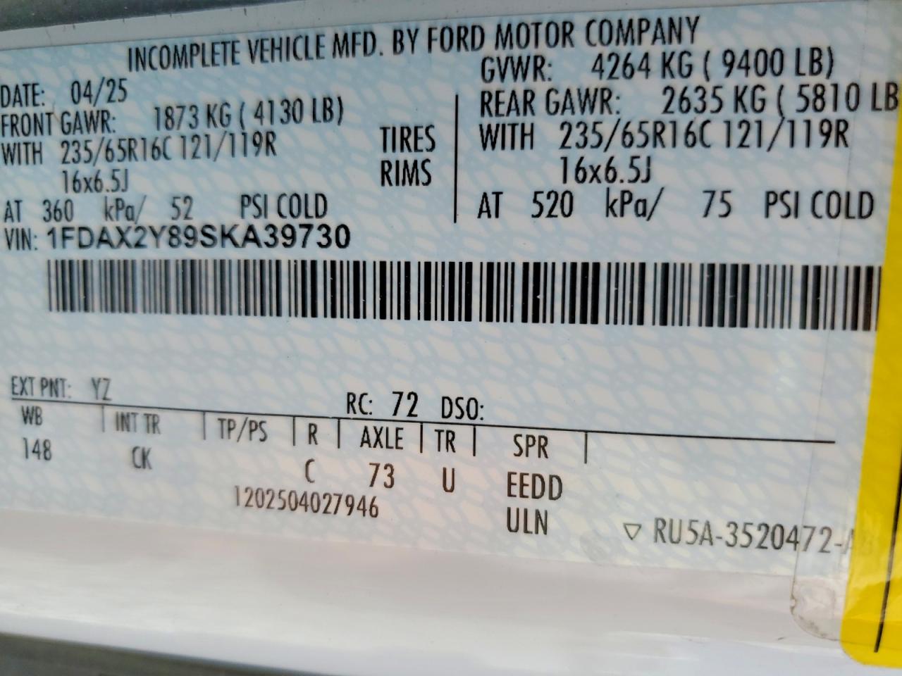 2025 FORD TRANSIT
