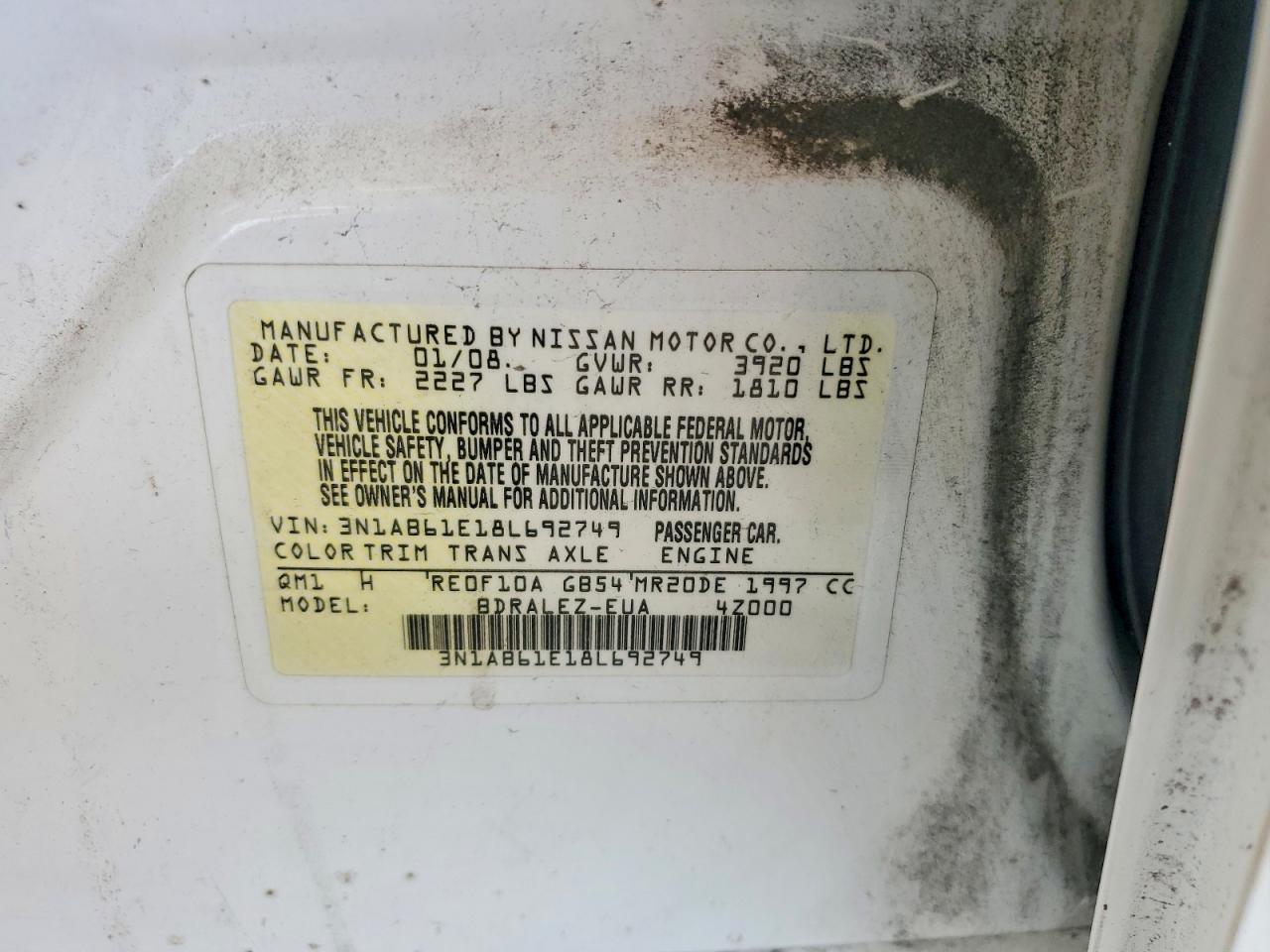 2008 NISSAN SENTRA