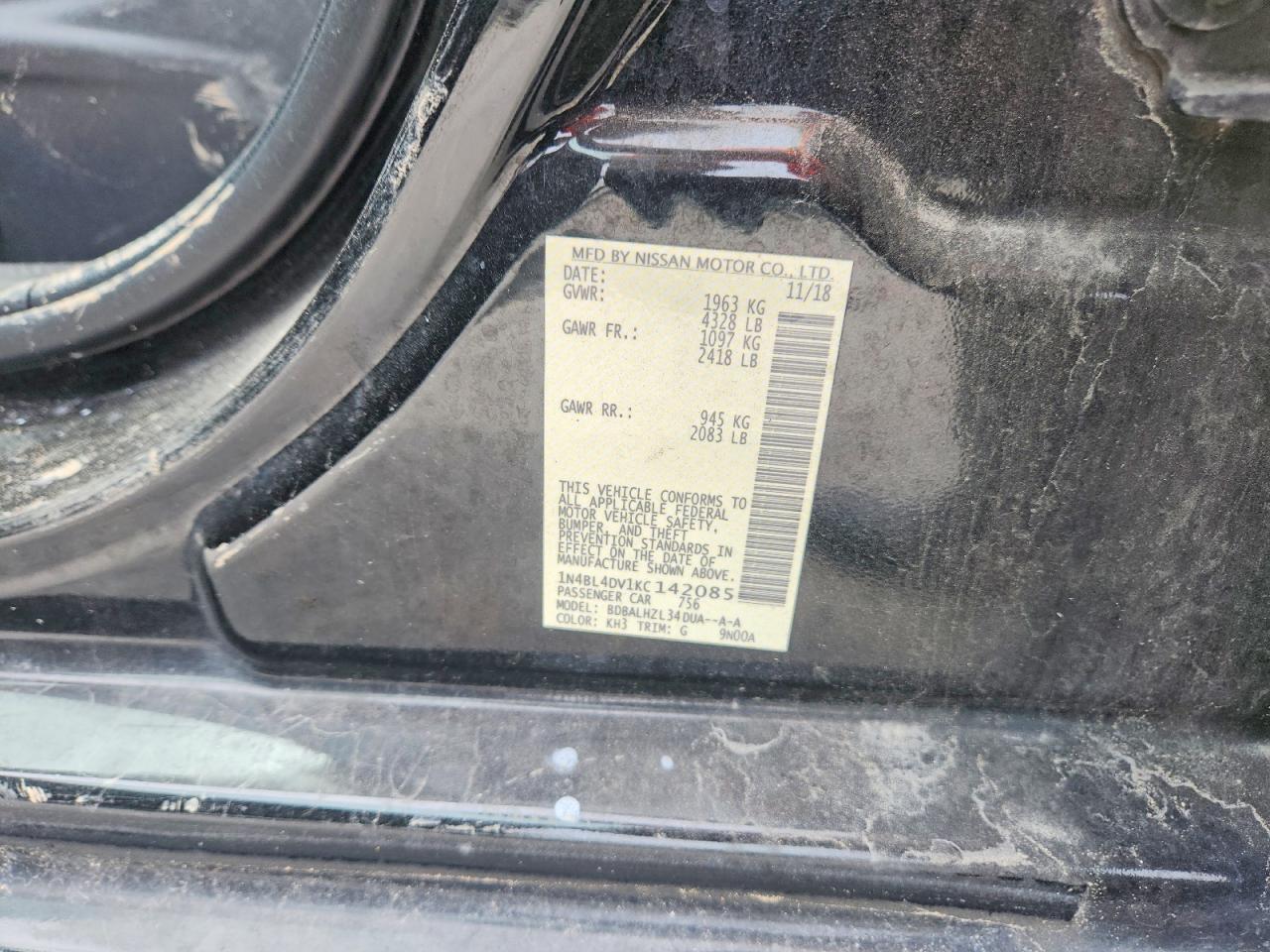 2019 NISSAN ALTIMA
