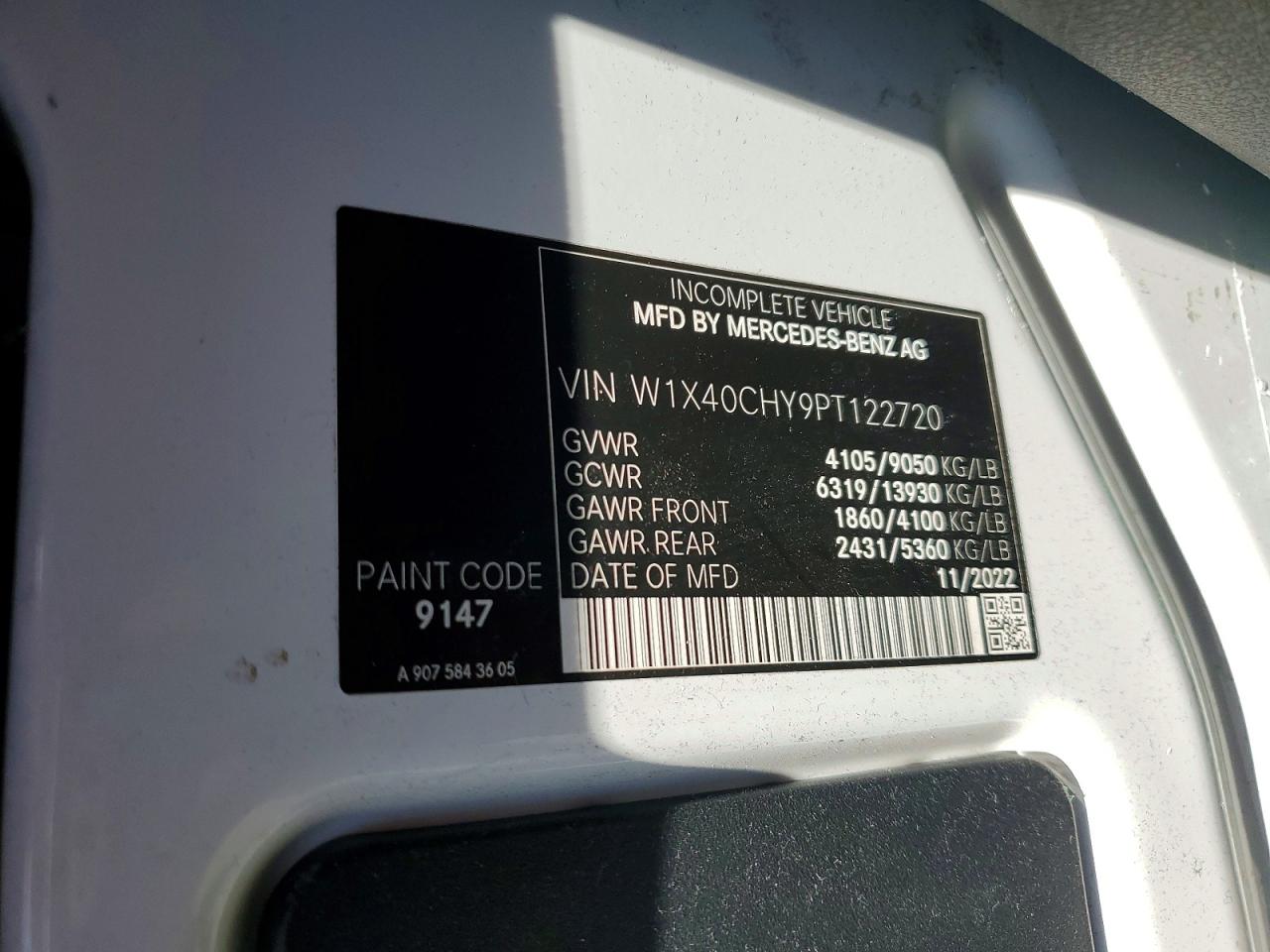 2023 MERCEDES BENZ SPRINTER