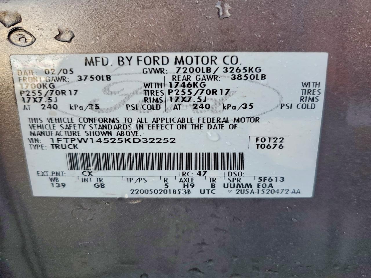 2005 FORD F150