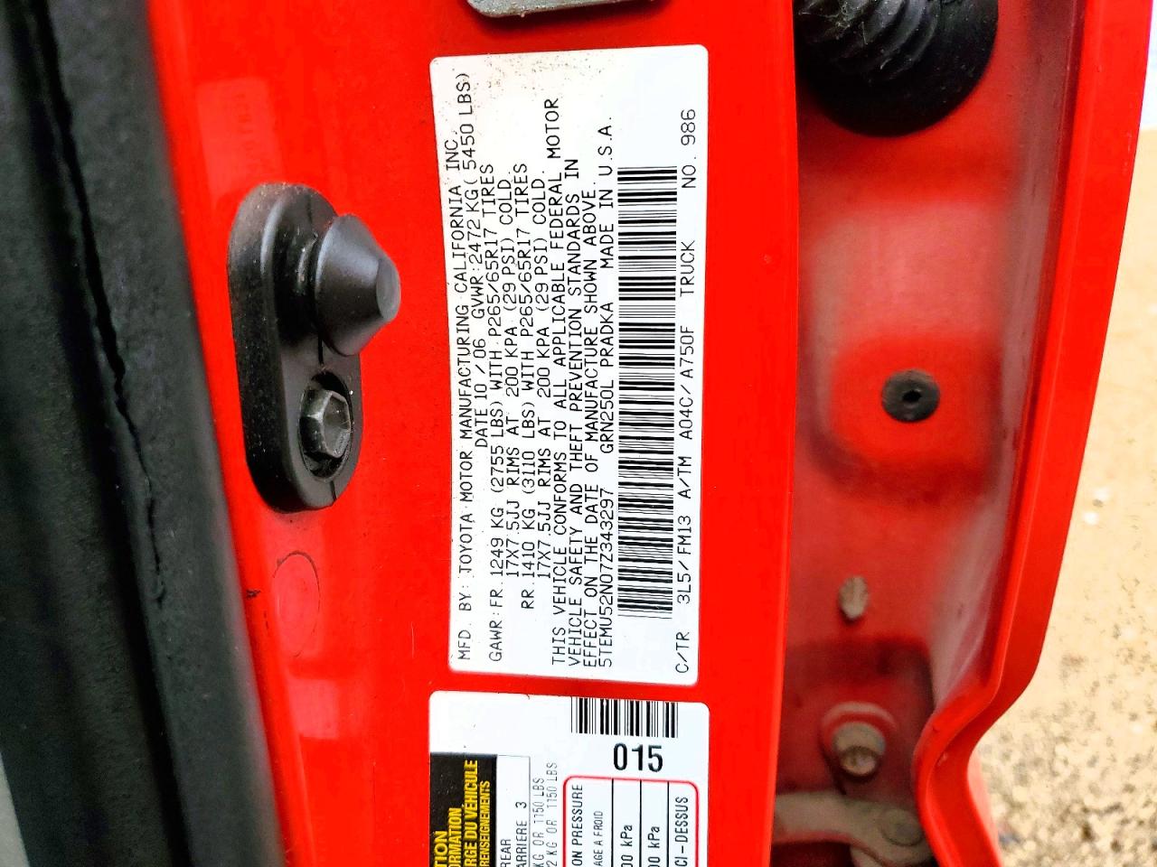 2007 TOYOTA TACOMA
