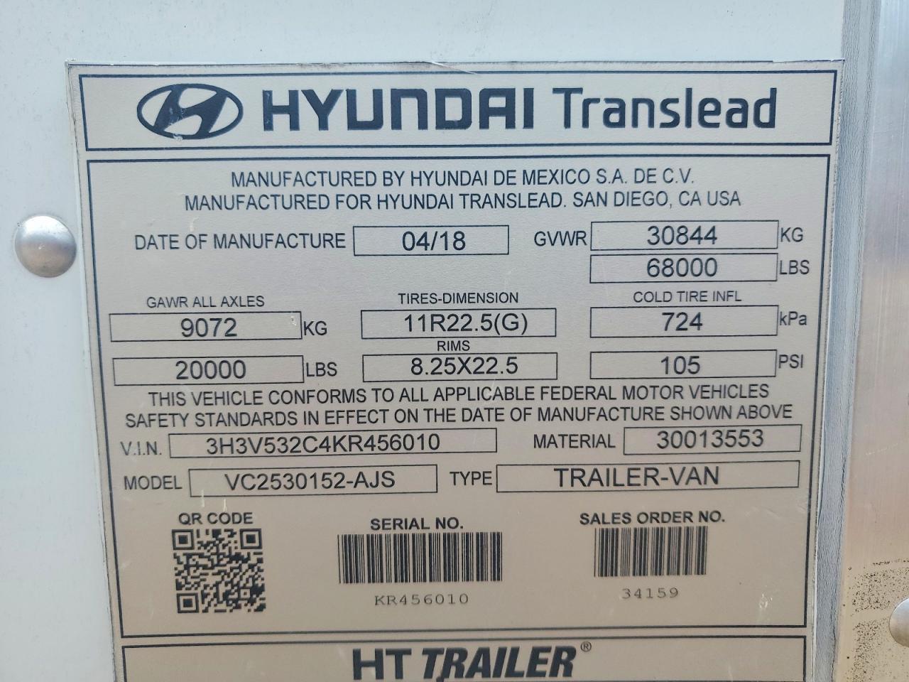 2019 HYUNDAI TRANSLEAD INC UNKNOWN