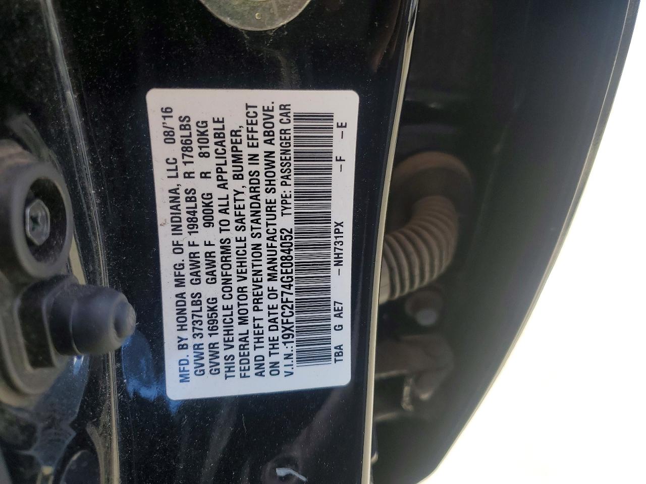 2016 HONDA CIVIC