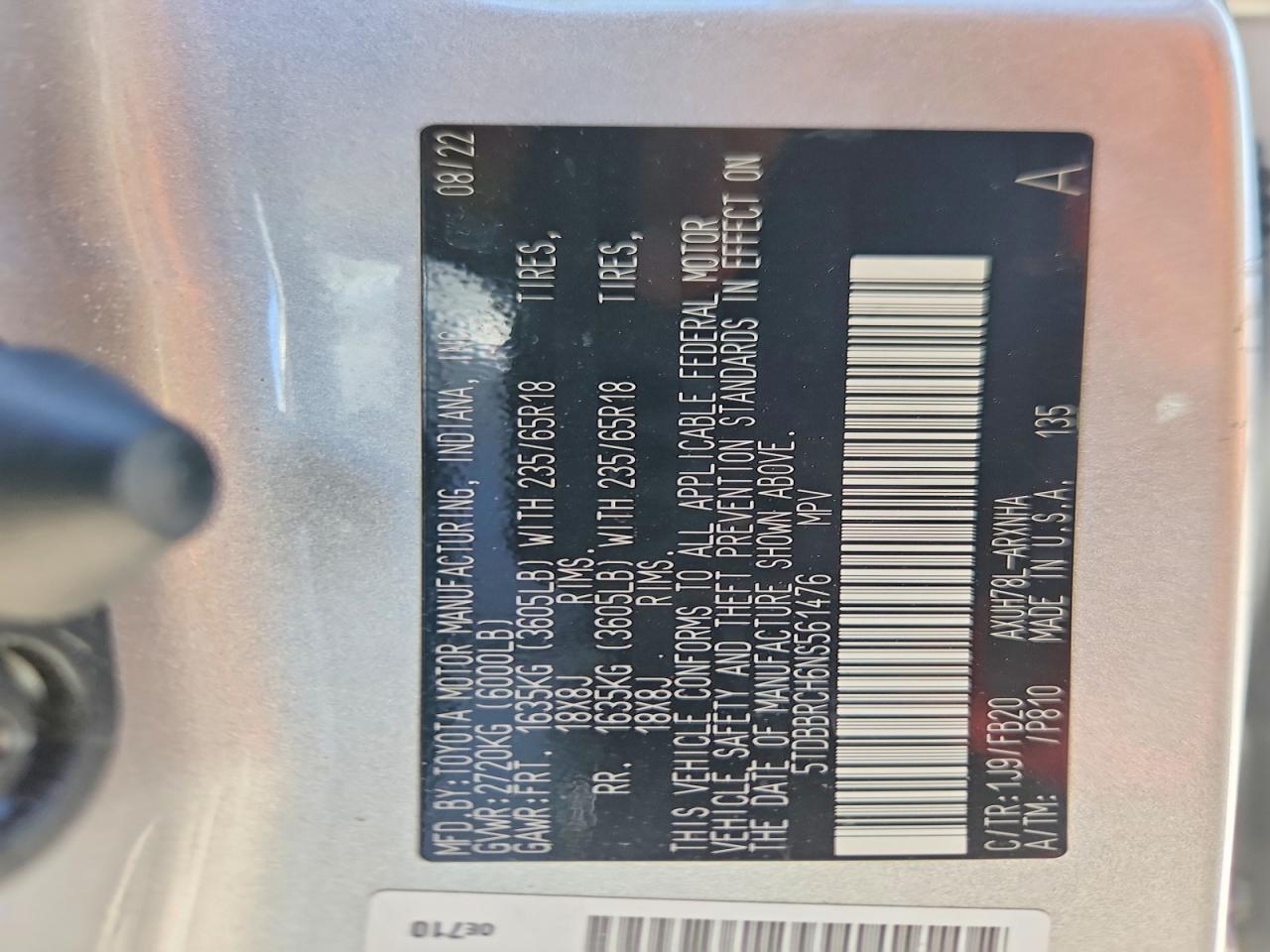 2022 TOYOTA HIGHLANDER