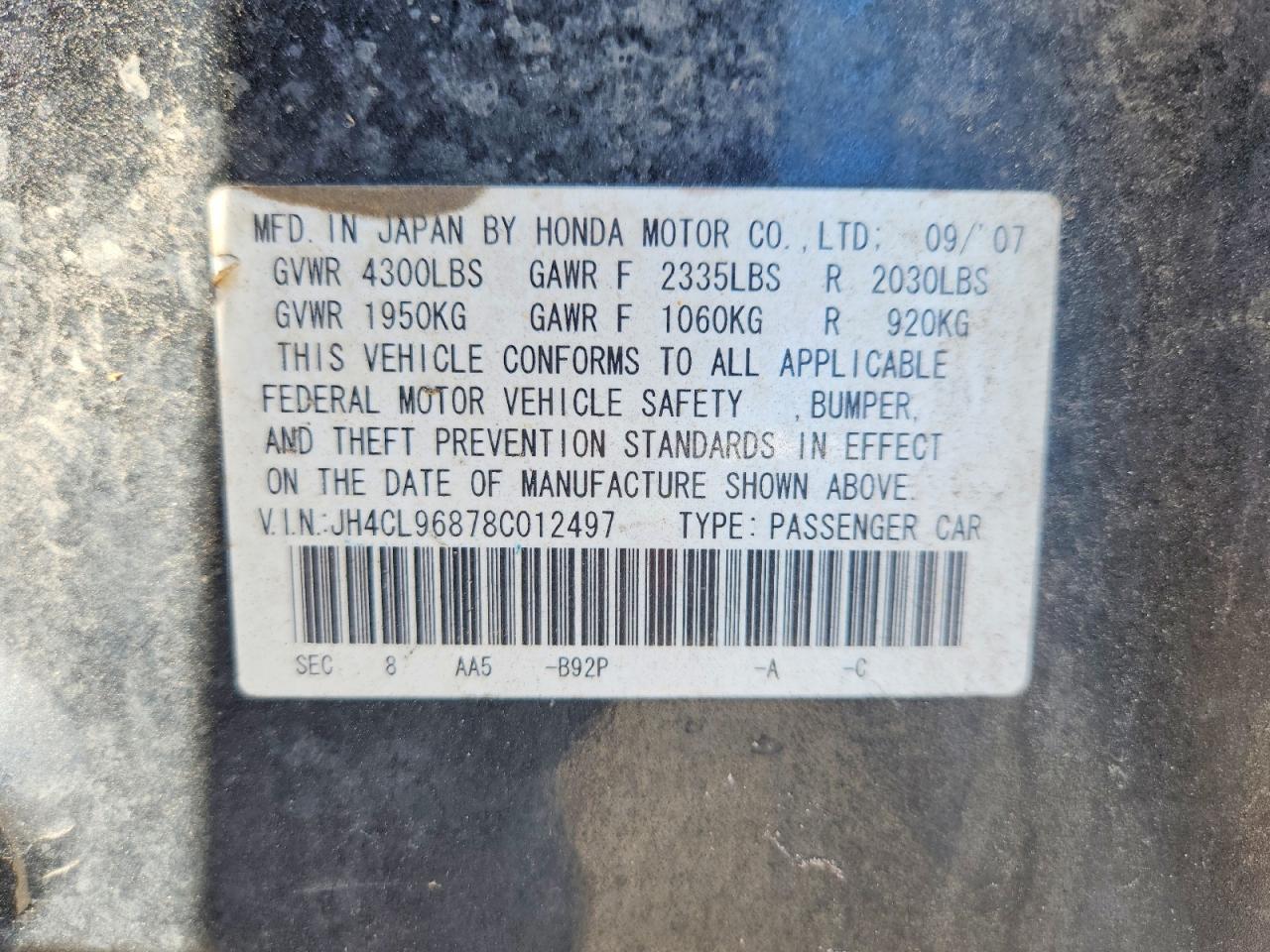 2008 ACURA TSX