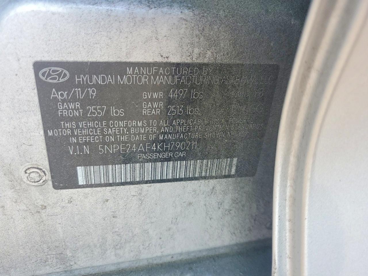 2019 HYUNDAI SONATA