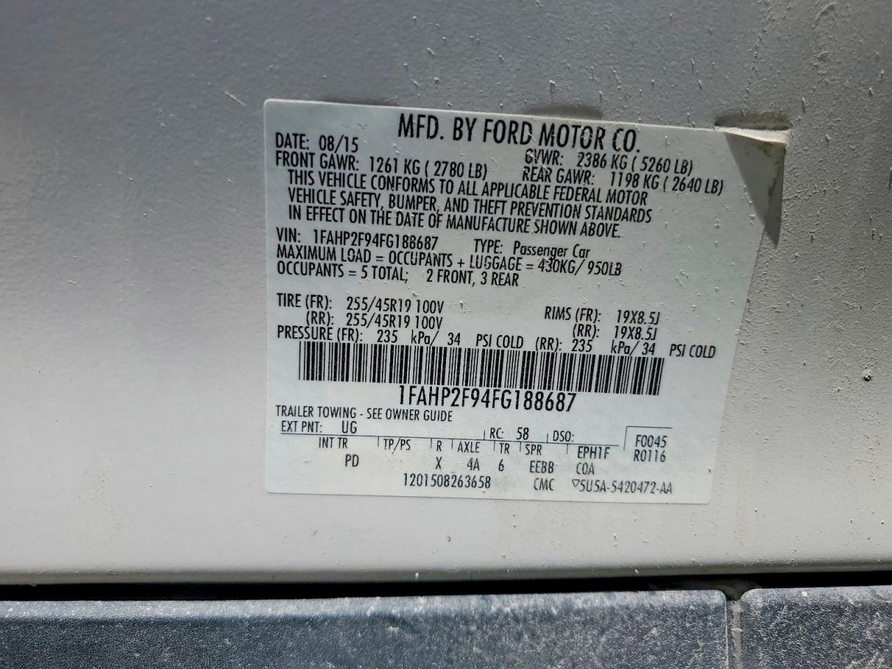 2015 FORD TAURUS