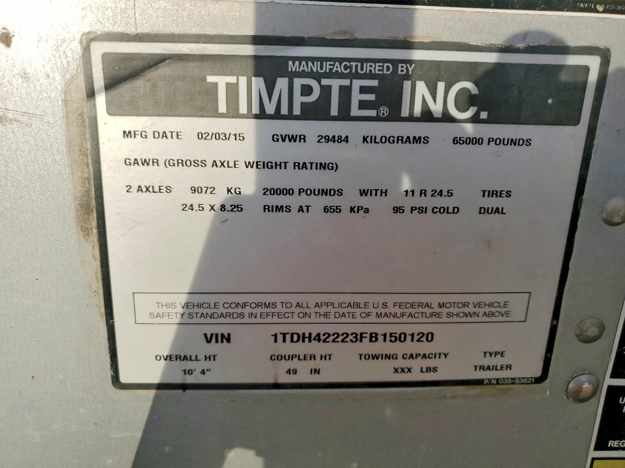 2015 TIMPTE HOPPER TRL