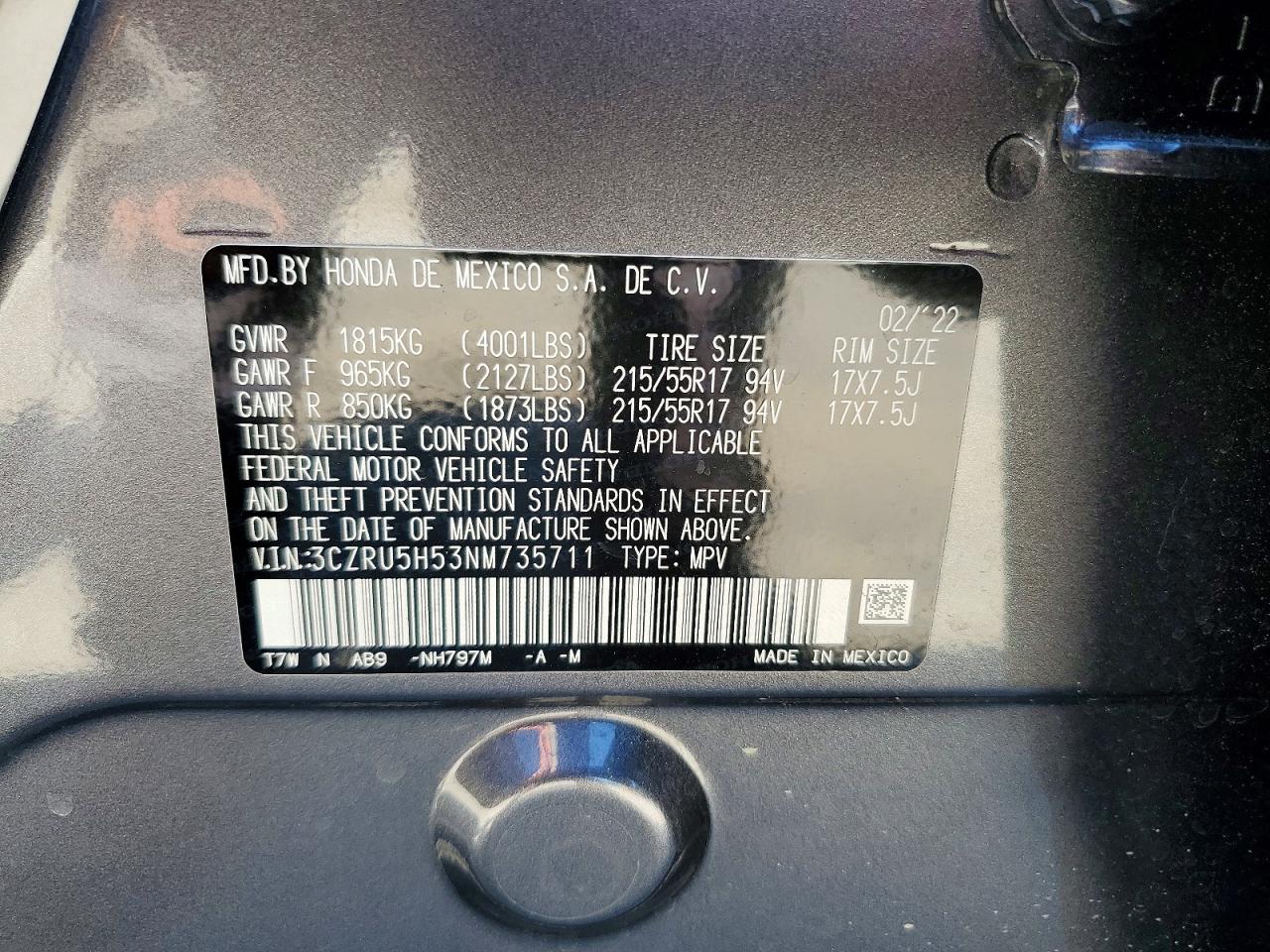 2022 HONDA HR-V