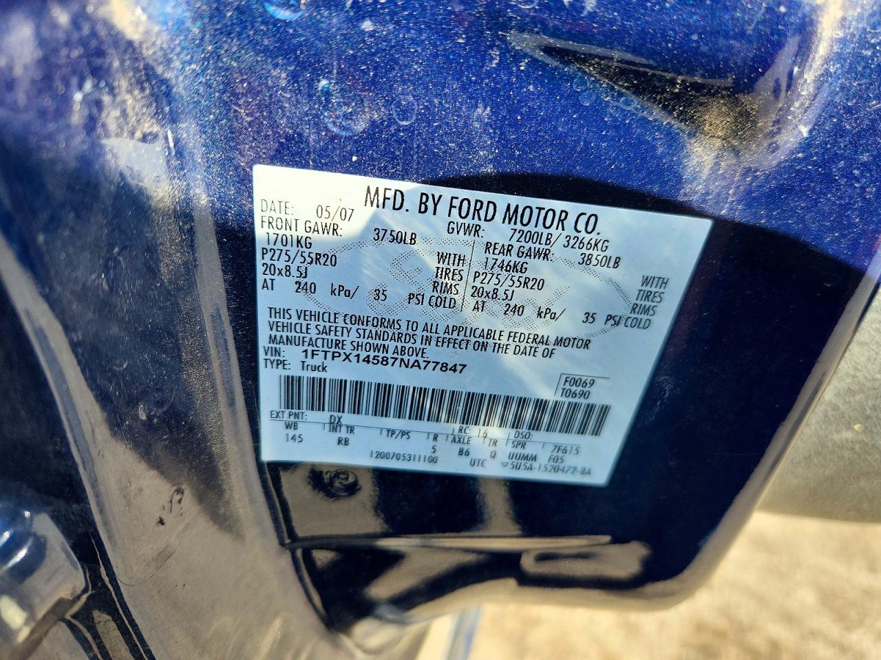 2007 FORD F150