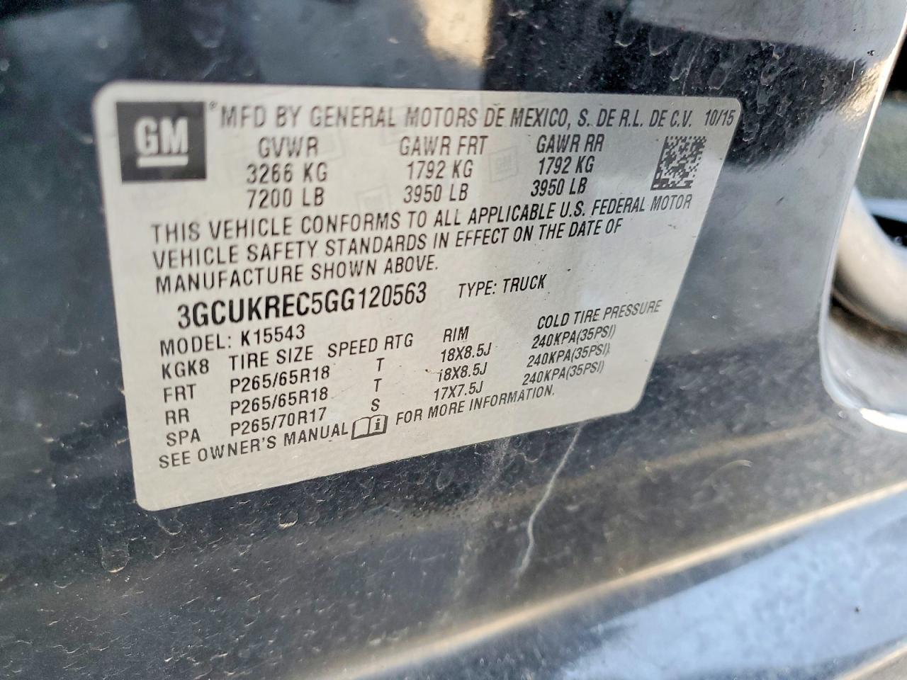 2016 CHEVROLET SILVERADO