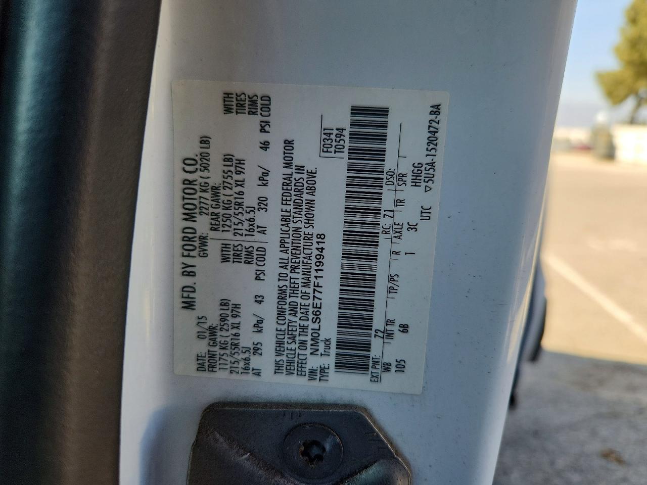 2015 FORD TRANSIT