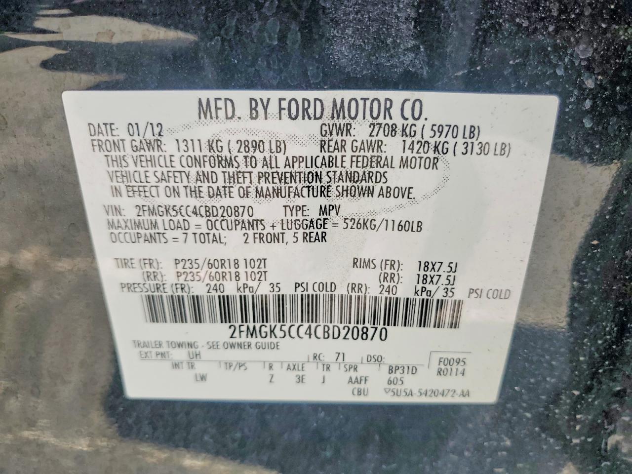 2012 FORD FLEX