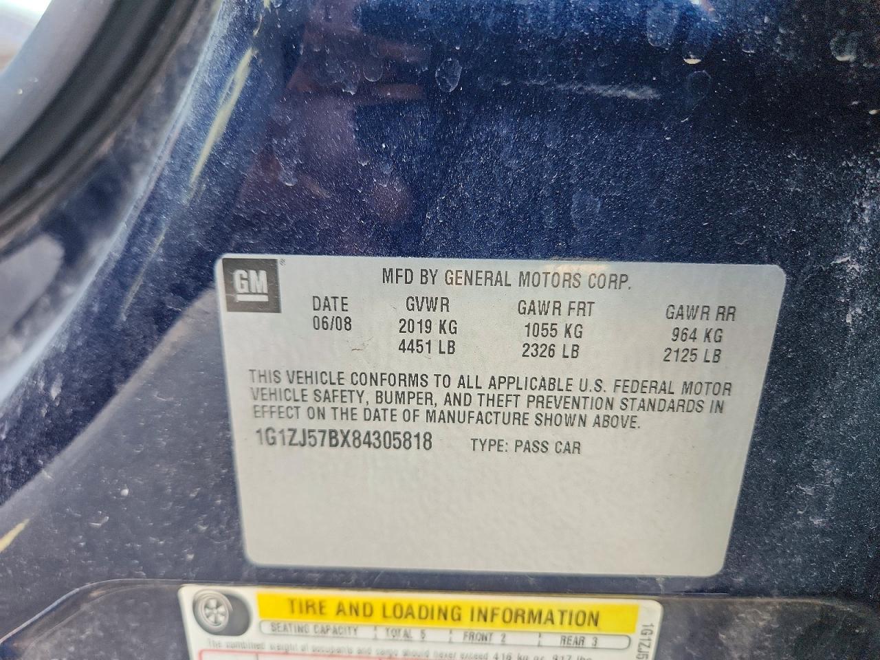 2008 CHEVROLET MALIBU