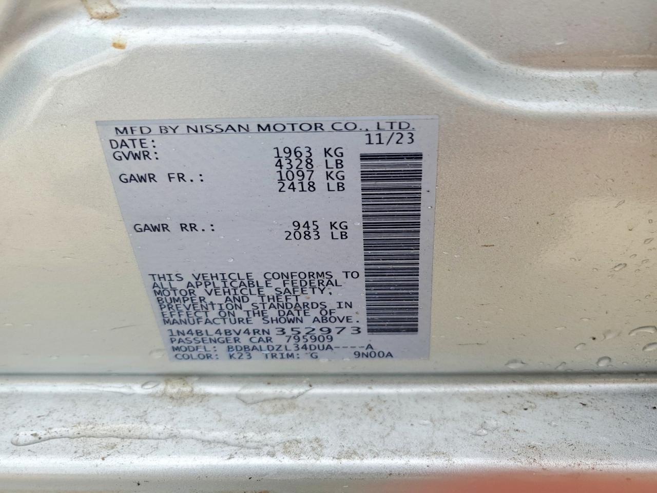 2024 NISSAN ALTIMA