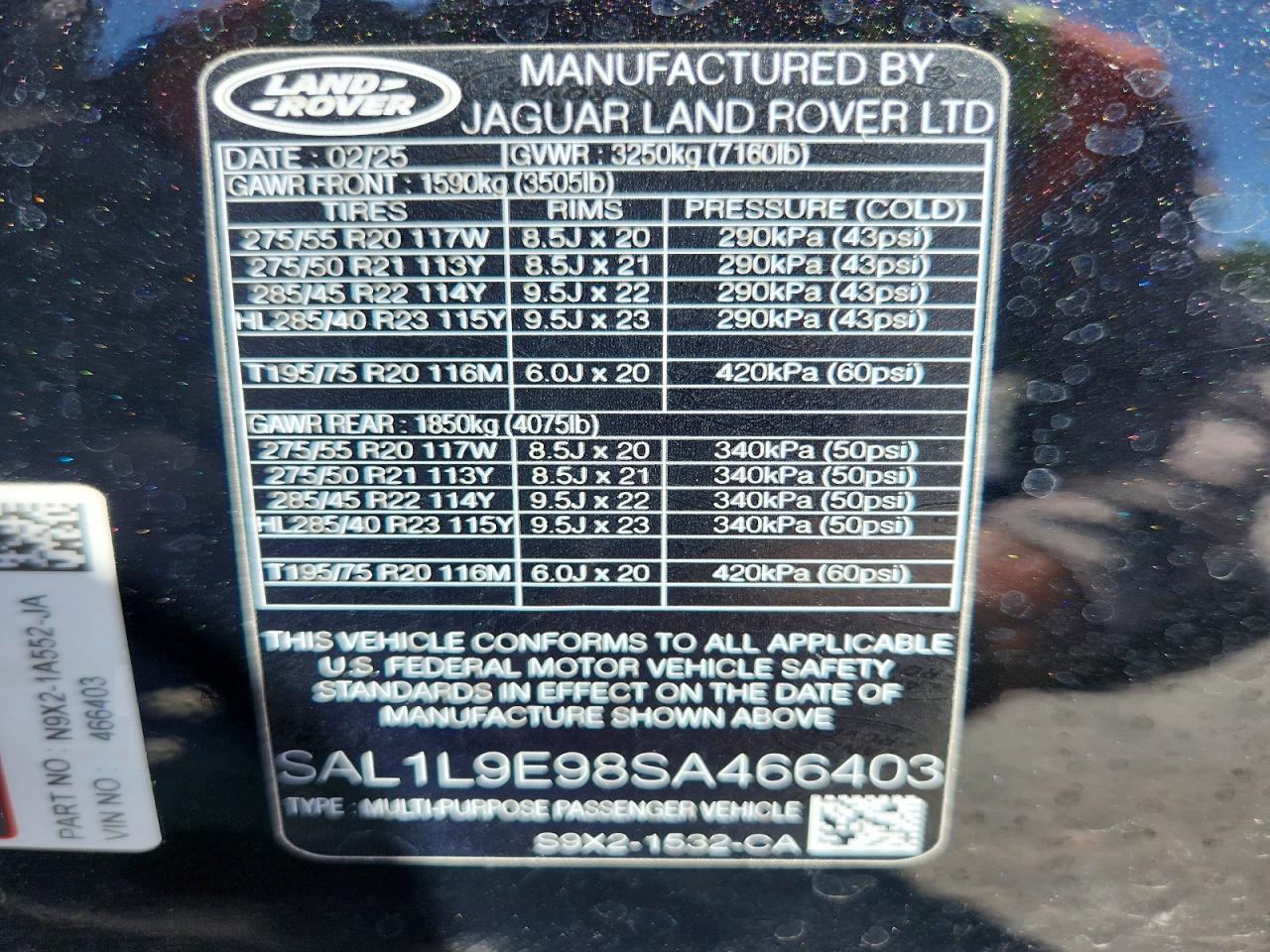 2025 LAND ROVER RANGEROVER